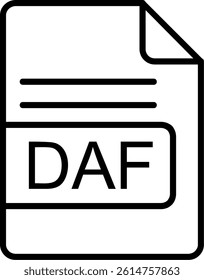 DAF File Format Line Vector Icon Design