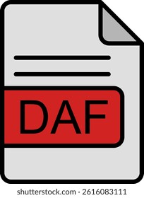 DAF File Format Line Vector Icon Design