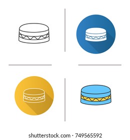 Daf icon. Flat design, linear and color styles. Drum. Isolated vector illustrations