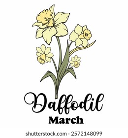 DAFFODIL  Birth Month Flowers T-shirt Design  