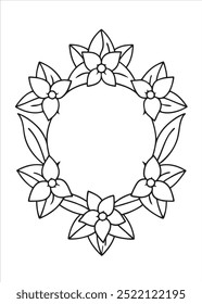 Daffodil coloração página sobre fundo branco