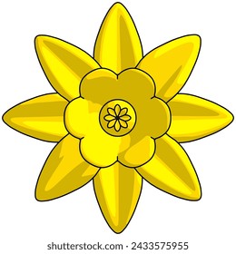 Daffodil flower element. Vector illustration with spring season theme. Editable vector element.