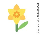 Daffodil flower flat icon. Clipart cartoon illustration. Vector sign for mobile app and web sites. 