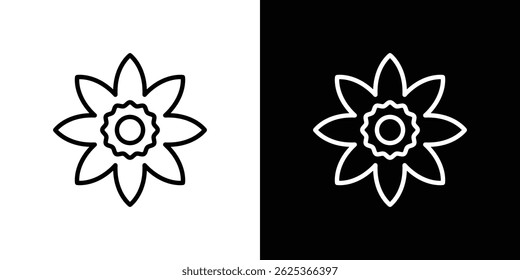 Daffodil Flower icon concept stroke on white background