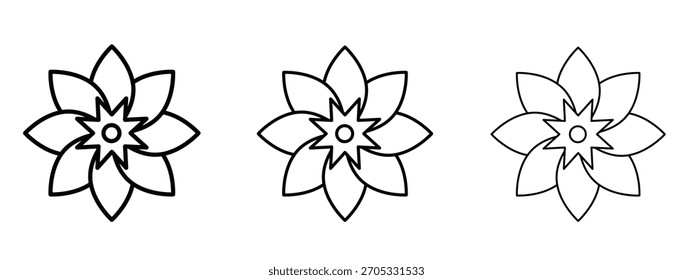Daffodil Flower icon linear style sign for mobile concept and web design.