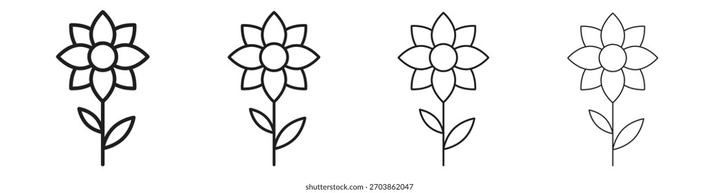 Ícone Daffodil Flower ícone de vetor linear em um estilo editável.