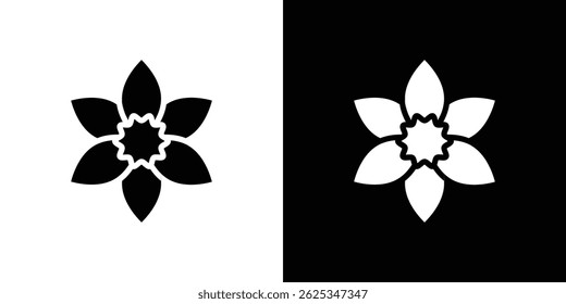 Daffodil Flower icon simple line vector. Symbol, logo.