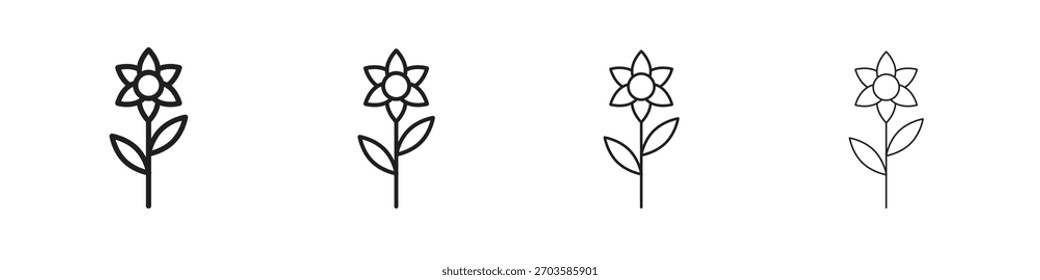 Daffodil Flower ícones símbolo vetor elementos para web infográfico