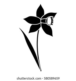daffodil flower leaf bloom pictogram