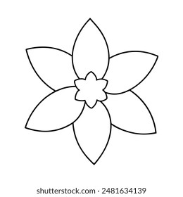 Daffodil flower line art icon illustration
