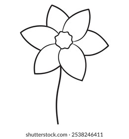 Daffodil Flower Line Art Vector – Minimalist Botanical Outline Illustration for Floral Decor, Nature, and Spring Designs