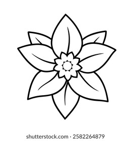 Daffodil flower line art  vector on white background