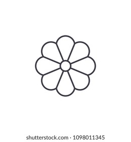 Daffodil flower line icon concept. Daffodil flower flat vector sign, symbol, illustration.