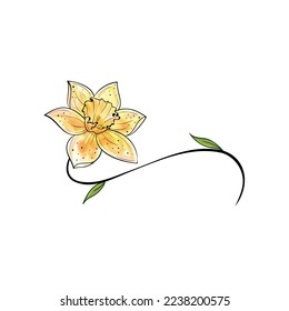 Daffodil flower logo design. Flower logo. Vector, symbol, abstract, icon