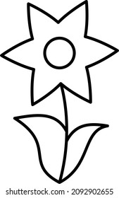 Daffodil Flower Outline Icon Vector