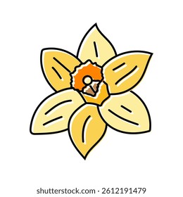 daffodil flower spring color icon vector. daffodil flower spring sign. isolated symbol illustration