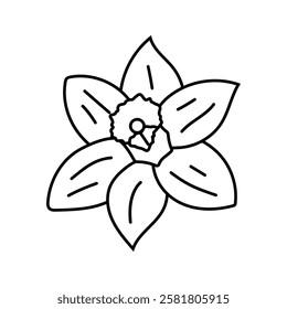 daffodil flower spring line icon vector. daffodil flower spring sign. isolated contour symbol black illustration