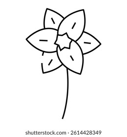 daffodil flower spring line icon vector. daffodil flower spring sign. isolated contour symbol black illustration
