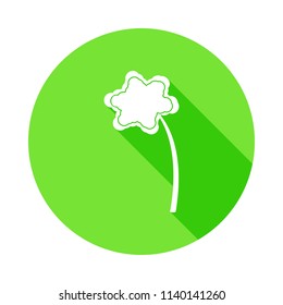 daffodil icon in Flat long shadow style on white background
