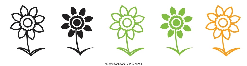 Daffodil icon line art vector