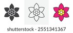 Daffodil icon pack. Vector illustration. EPS10