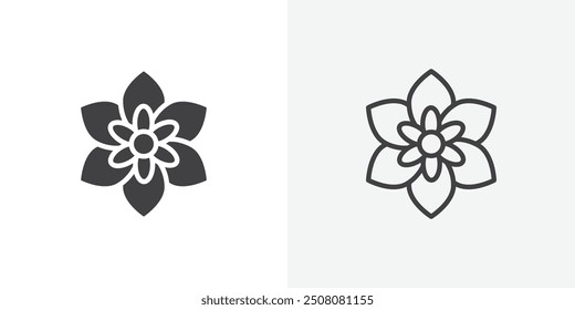 Daffodil icon in solid and outlined style