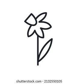 Daffodil icon. Spring flowers isolated vector icon