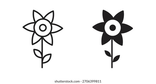 Ilustração do vetor do ícone Daffodil. Design plano. Símbolos de vetor de design gráfico.