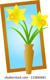 Daffodil with mirror/ no reflection
