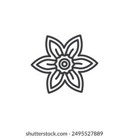 Daffodil outlined icon isolated on white background