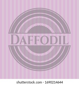 Daffodil pink emblem. Retro. Vector Illustration. Detailed.