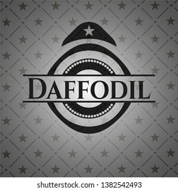 Daffodil realistic black emblem. Vector Illustration. Detailed.