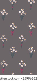 Daffodil seamless pattern. Springtime motif. Narcissus bouquet. Good for background, fabric, backdrop, paper, wrapping or cover