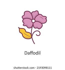 Daffodil vector Filled Outline Icon Design illustration. Nature Symbol on White background EPS 10 File