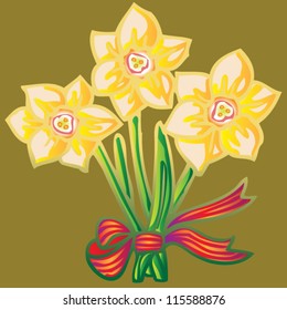 daffodils in bouquet