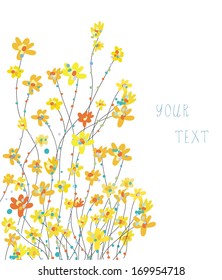 Daffodils floral graphic background for card