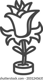 Daffodils Icon. Fall icon Set . Line Style 