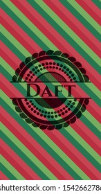 Daft christmas colors style badge. Vector Illustration. Detailed.