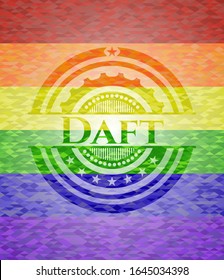 Daft lgbt colors emblem. Vector Illustration. Mosaic.