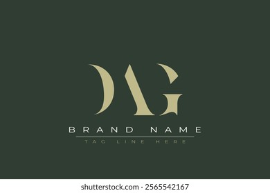 DAG abstract letter logo design. This logo is designed by three abstract letters.