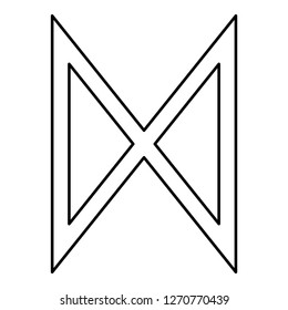 Dagaz rune dawn day symbol icon black color