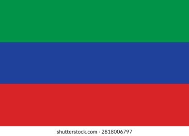Dagestan Flag Vector Illustration Flat Design. 