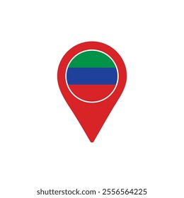 dagestan location pin with national flag