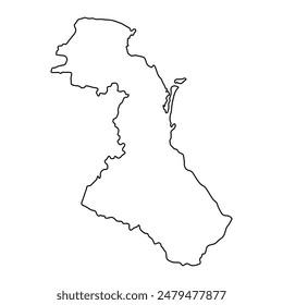 Dagestan map, administrative division of Russia. Vector illustration.