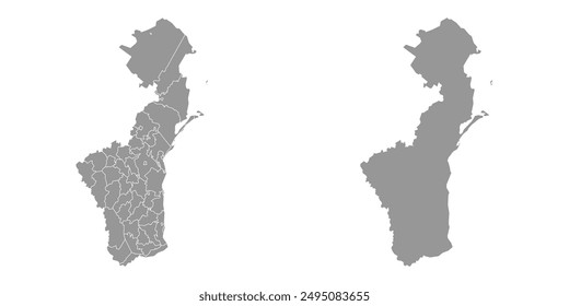 Dagestan map, administrative division of Russia. Vector illustration.