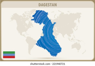DAGESTAN map graphic design, Vector.