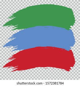 DAGESTAN national flag slpash brush vector on transparent background