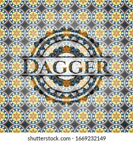 Dagger arabesque badge. arabic decoration.