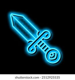 dagger boho neon light sign vector. dagger boho illustration