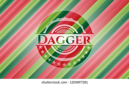 Dagger christmas colors style badge.